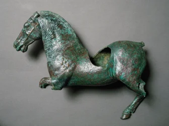 Romersk kunst: ""hest galopperende""" Bronzeskulptur fra Cerro al Calvario.