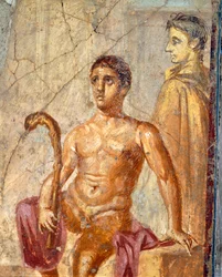 Selene og Endymion, fresko fra House of Centenary, Pompeji, Campania, romersk civilisation