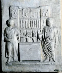 Tegn på knivbutikken i romertiden. Museo di Ostia (Ostia)