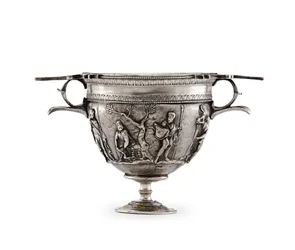 Skyphos, ca. slutningen af 1. århundrede f.Kr. - begyndelsen af 1. århundrede e.Kr. (sølv)