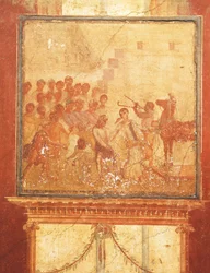 Trojansk hest, fresko fra House of Menander, Pompeji, Campania, romersk civilisation