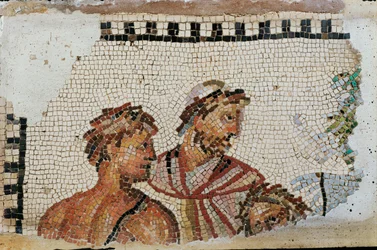 Odysseus og hans søn Telemachos (mosaik)
