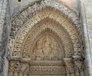 Kristus i herlighed mellem Paulus og Sankt Peter, falsk portal (skulptur