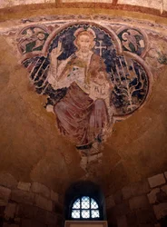Kristus i majestæt. Fresko fra det 13. århundrede, krypten i katedralen i Auxerre.