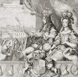 Kroningen af den engelske kong Vilhelm 3. og dronning Maria 2. den 11. april