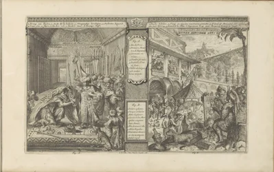 Historie om en offentlig ansat i Persien; Tid med mexicanerne Persisk historie / Histoire de Perse // Veder Schilder Konst / Art de peindre chés les Mexiquains (titel på objekt) Les Indes Orientales et Occidentales et autres lieux (serietitel)