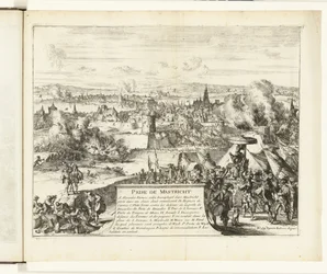 Erobringen af ​​Maastricht af hertugen af ​​Parma, 1579 Prize de Mastricht (titel på objekt) Guerres de Flandres (serietitel)