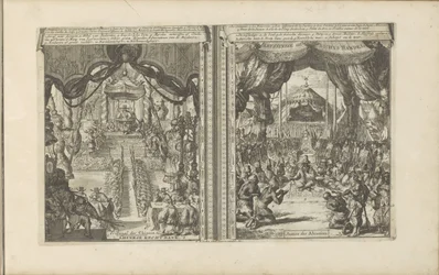 Rechtbank i Kina i Abbesinië Kinesisk rechtbank / tribunal des Chinois // Abyssinise Gerichts Handel / Justice des Abissins (titel på objektet) Øst- og Vestindien og andre steder (serietitel)