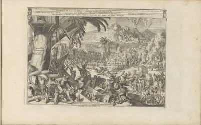 Spaanse wreedheden i Vestindien Spaensche Tyrannyen in de Westindies / Spaniernes tyranni i Vestindien (titel på objektet) Øst- og Vestindien og andre steder (serietitel)
