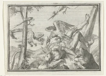 Titelblad til pjecen: De Geplukte Tapoeijer, 1702 De Plukte Tapoeijer (titel på objekt) Esopus in Europe (serietitel)
