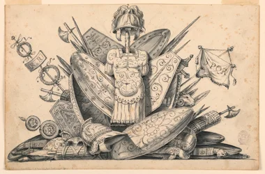 Tegning, Våbentrofæ, 1830-1850