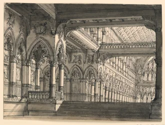 Scenedesign, interiør af Gothic Hall