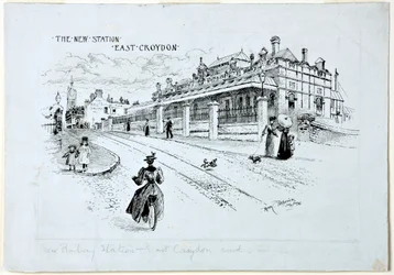 The New Station, East Croydon, juli 1896 (blæk på papir)