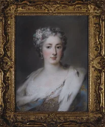 Portræt af en dame i en hermelin-trimmet kappe