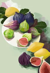 Farverige figner og citroner