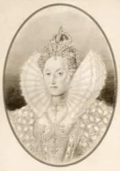 Elizabeth I, alias The Virgin Queen, Gloriana eller Good Queen Bess, fra levende biografier om berømte herskere.