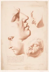 Hoveder af mand, kvinde og barn Principper for at tegne fra naturen, del to (serietitel) IIe Cahier de Principes du Design d