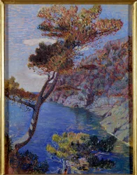 Udsigt på Portofino, Italien Maleri af Rubaldo Merello (1872-1922) Dim 60x46 cm Gener, Galleria d