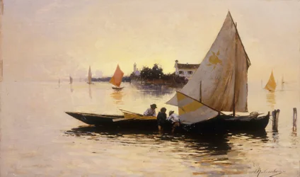 Venedig, The End of the Day (olie på panel)