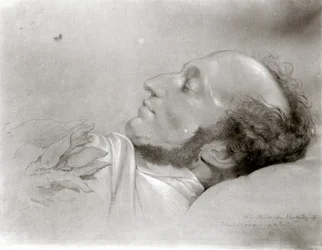 Felix Mendelssohn (1809-47) på sit dødsleje, c.1847