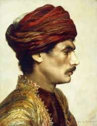 Profilportræt af en mand i en rød turban, 1882