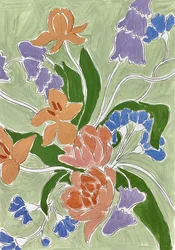 Farverig blomsterbuket