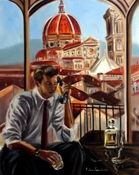 Et opkald fra Firenze, 2025 (olie på lærred)