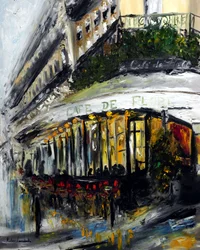 Cafe de Flore Evening Paris, 2021 (olie på lærred)