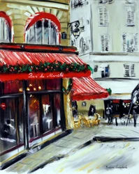 Jul på Bar Marche Paris, 2021 (olie på lærred)