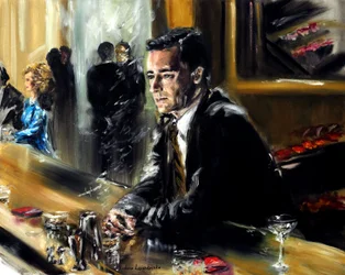 Gentleman at the Bar, 2021 (olie på lærred)