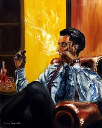 Gentleman with a Cigar, 2023 (olie på lærred)