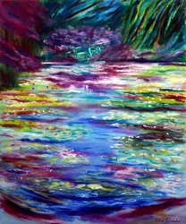 Japansk have ved Monet Residence, 2025 (olie på lærred)