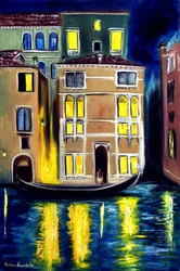 Nat i Venedig Italien, 2023 (olie på lærred)