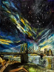 Under stjernerne i New York, 2021 (olie på lærred)