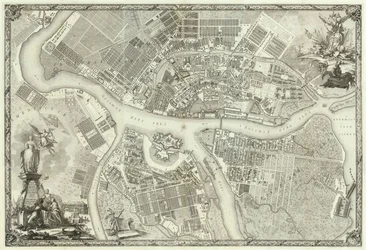 Kort over Petersborg Bog til 50-året for grundlæggelsen af Skt. Petersborg, 1753