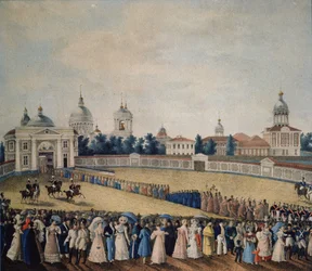 Besøg af zar Alexander I i Alexander Nevsky-klosteret, 1821