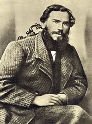 Selvportræt af Leon Tolstoi (1828-1910) i Iasnaia Poliana (Rusland). Fotografering