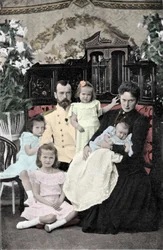 Familieportræt af zar Nicholas II (1868-1918) Omkring 1901-1902