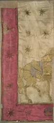 Fragment af et flag fundet i Kreml, 1812 (malet silke)