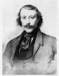 Portræt af Mikhail Alexandrovich Bakunin (1814-76) 1843