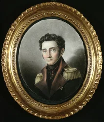 Portræt af en russisk officer, 1818 (wc på papir)