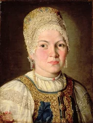 Portræt af en kvinde i russisk kostume, 1769