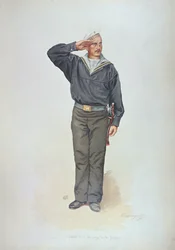 Russisk sømand i den russiske flådes uniform ved slutningen af det nittende århundrede