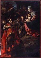 Magiernes tilbedelse. Maleri af Rutilio Manetti (1571-1639). Olie på lærred. Italiensk kunst, barokstil. Statens kunstmuseum, Jekaterinburg, Rusland.