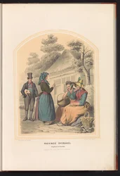 Traditionelt dragt af Staphorst og Rouveen i Overijssel, 1857 Provinsen Overijssel. Staphorst og Rooveen / XXV (titel på objekt)