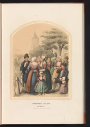 Traditionel kostume af øen Walcheren i Zeeland, 1857 Zeeland provinsen. Øen Walcheren / XIII (titel på objektet)