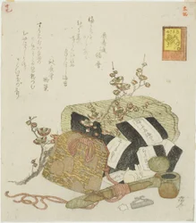 Tang, bærbart skriveetui og blommegren, nr. 5 fra serien "The Rabbit