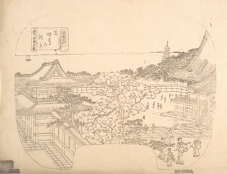 Proof Line-Block Print for Fan, 1800-tallet.