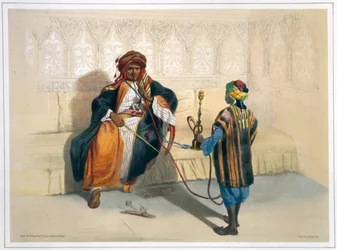 En arabisk sheik ryger, 1848