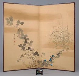 Autumn Grasses, begyndelsen af det 19. århundrede (skærm med to paneler; blæk, farve og guld på
silke)